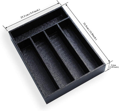 Besteckkasten für Schubladen, schwarzes