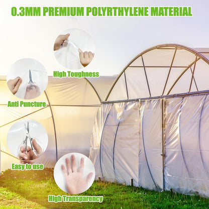 KAHEIGN Gewächshausfolie 2x10m Transparent Extra Dick 250Mu