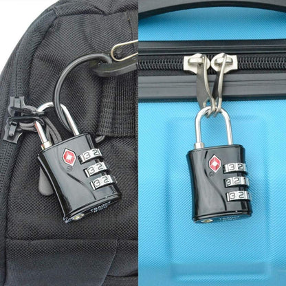 TSA Kofferschlösser 3-stellig Zahlencode Schwarz 2 Stücke