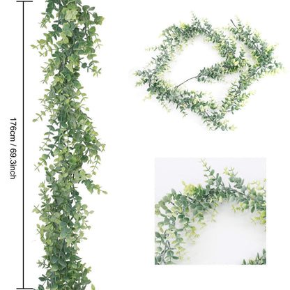 Eukalyptus Girlande 2er Set | Künstliche Pflanzen Deko 2x1,8m