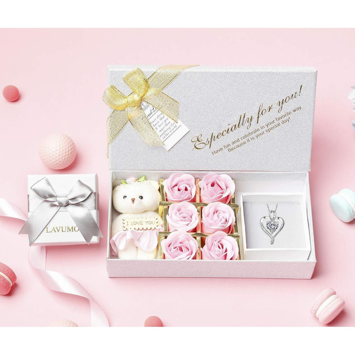 Silber Herz Kette Damen "I love you" Gravur & Geburtsstein