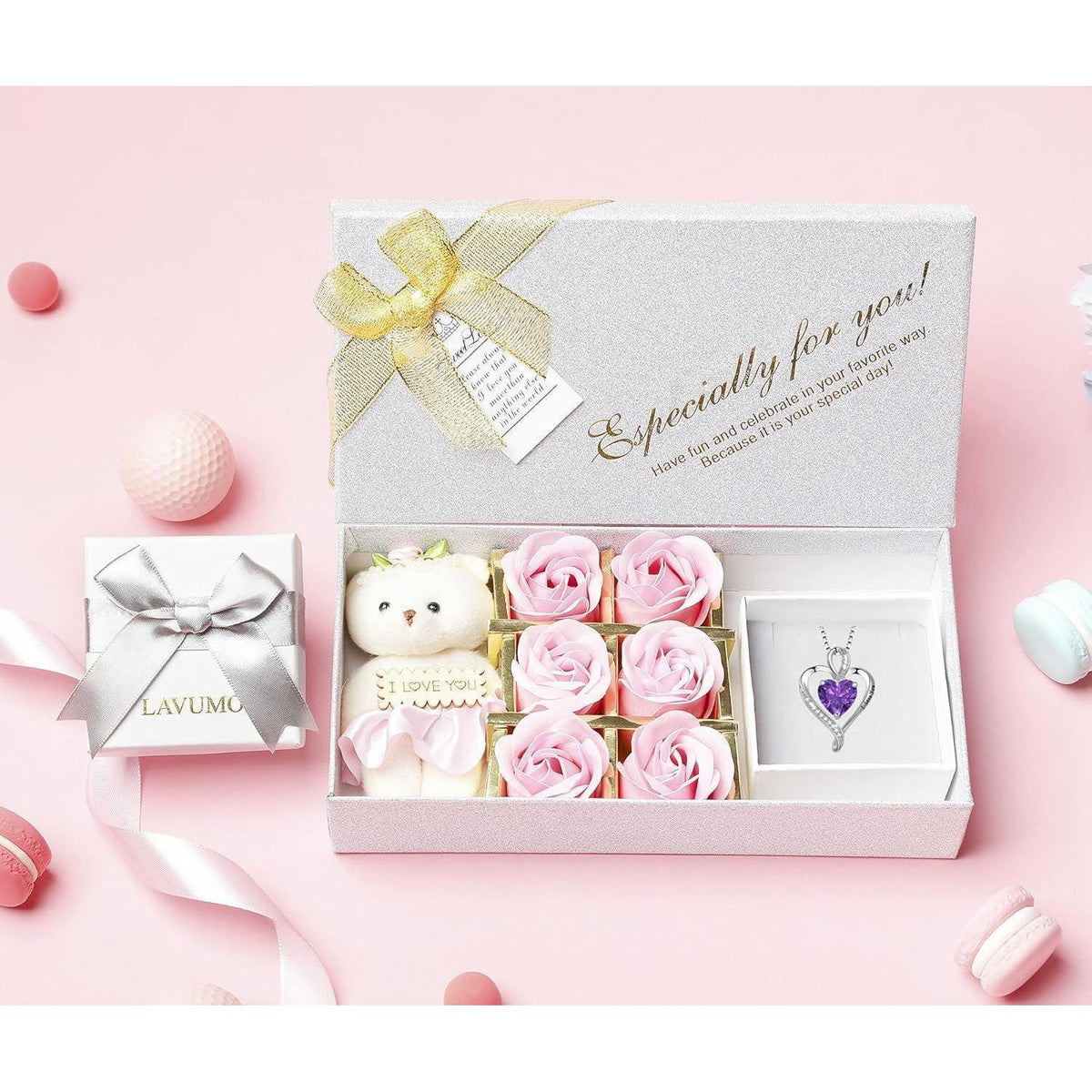Silber Herz Kette Damen "I love you" Gravur & Geburtsstein