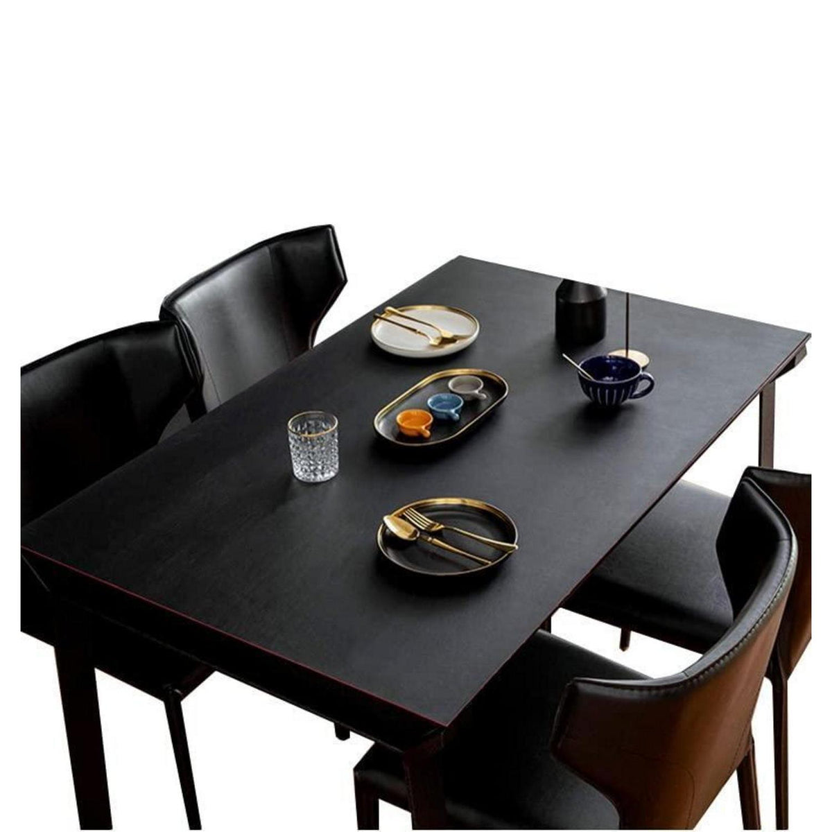 PU Tischdecke wasserdicht Schwarz Rot 90x160 cm