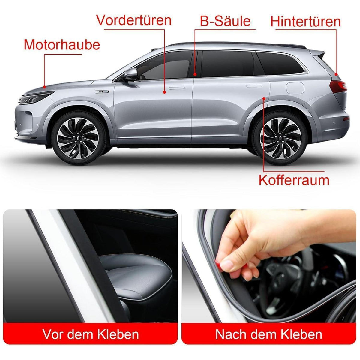 Autotür Dichtung Gummi D-Form 6m – Kantenschutz & Schallschutz