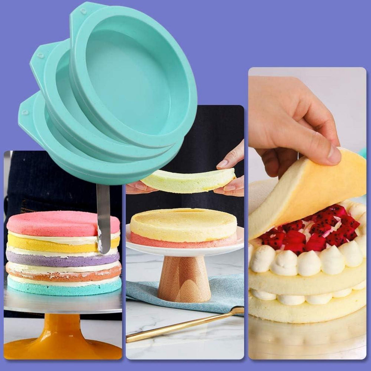 Silikon-Kuchenformen 6er Pack Antihaftformen zum Backen 4