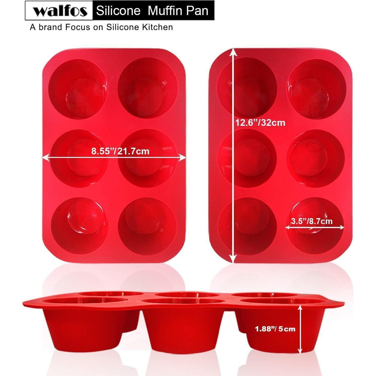 Jumbo Muffinform Set, 2x 6er-Pack, Antihaft-Silikon, BPA-frei