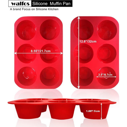 Jumbo Muffinform Set, 2x 6er-Pack, Antihaft-Silikon, BPA-frei