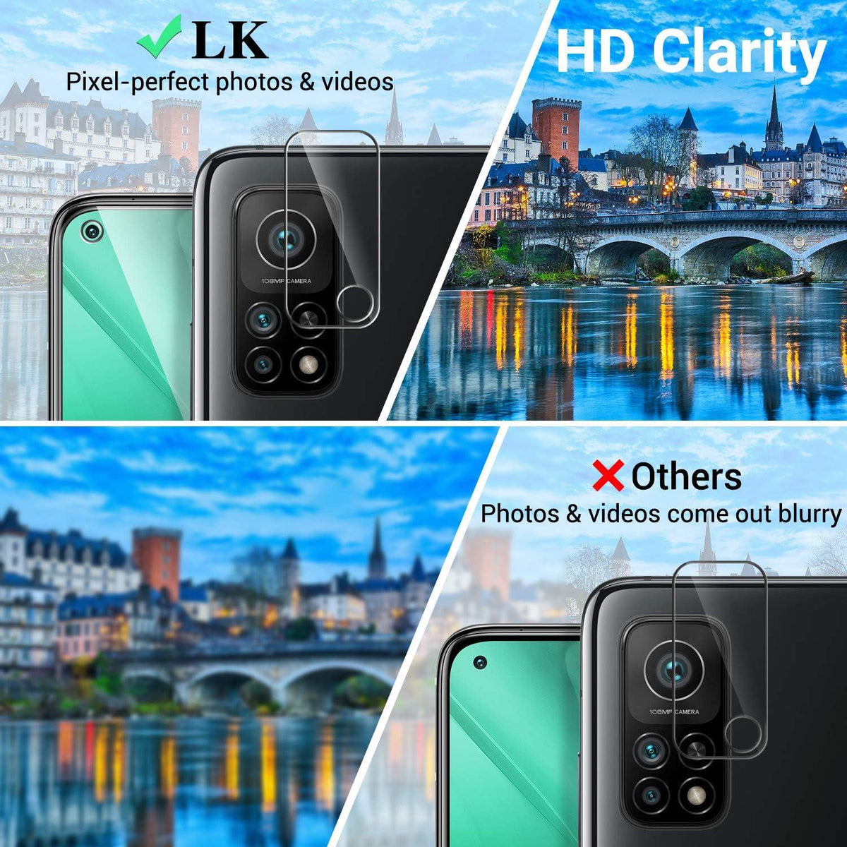 Displayschutzfolie und Kamera Glas für Xiaomi Mi 10T 5G/10T Pro 5G