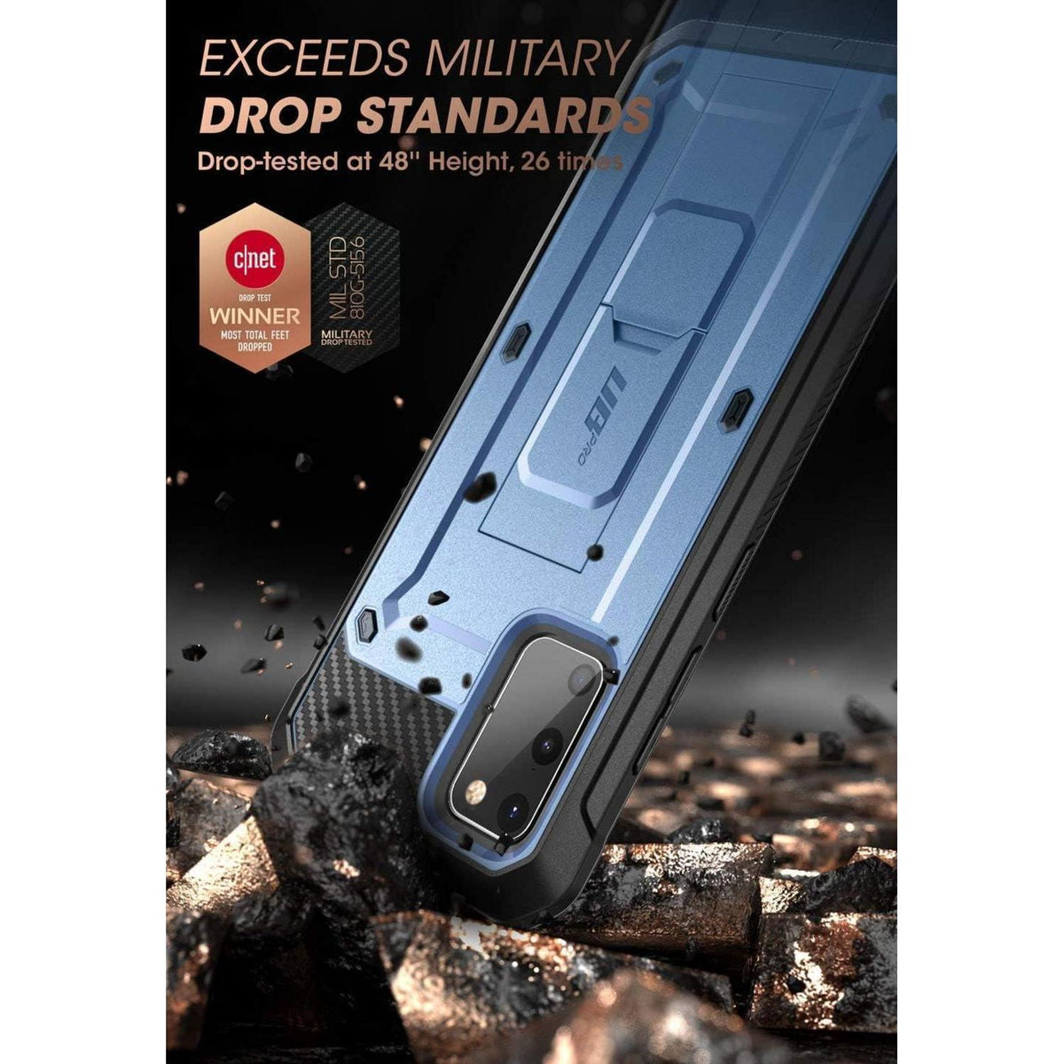Outdoor Hülle für Samsung Galaxy S20 FE 5G mit Holster Blau