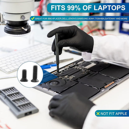 Laptop Schrauben Set 720 Stück M1.4-M3 Phillips Flachkopf Schwarz