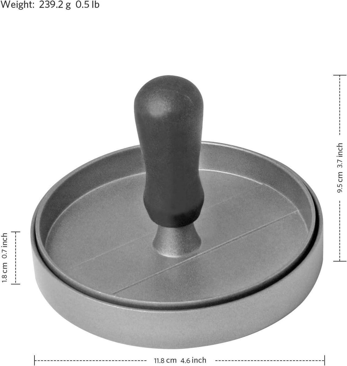 Burgerpresse Edelstahl Antihaft 11.5cm ABS-Griff 50 Patty Papers