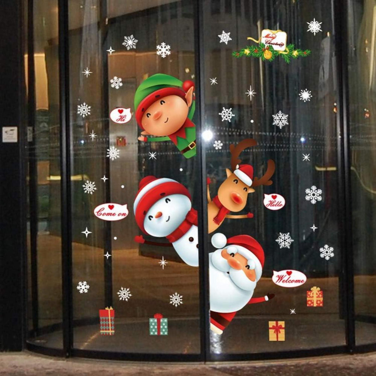 Weihnachtsfenster Aufkleber – Abnehmbar & Dekorativ