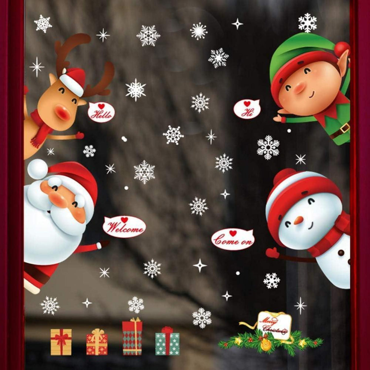 Weihnachtsfenster Aufkleber – Abnehmbar & Dekorativ