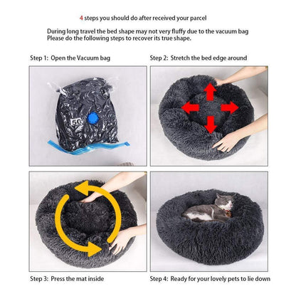Rundes Hundebett Dunkelgrau Ø 110cm – Flauschig & Wasserfest