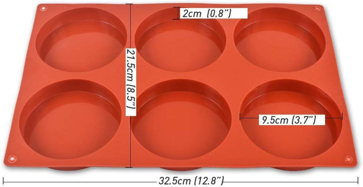 Silikon-Kuchenform 6-fach 4-Zoll 2er Pack Harz Seife Handgemacht