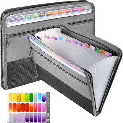 Dokumentenmappe A4 13 Fächer Wasserdicht Organizer mit Reißverschluss