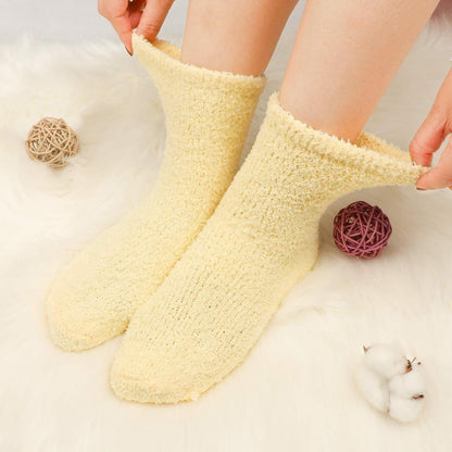 Flauschige Stoppersocken Damen 5er Set Winter Kuschelsocken