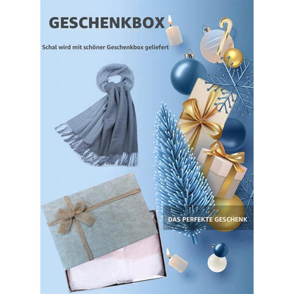 Kaschmir Schal Damen Doppelseitig Rot Grau Weicher Großer Schal