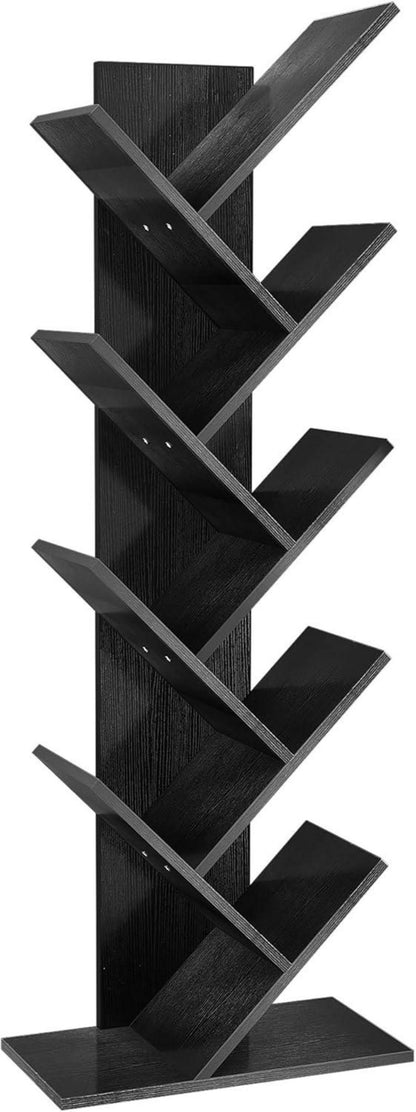 YITAHOME Bücherregal: 9 Ebenen Standregal Holz DVD CD Regal Organizer Holzmaserung