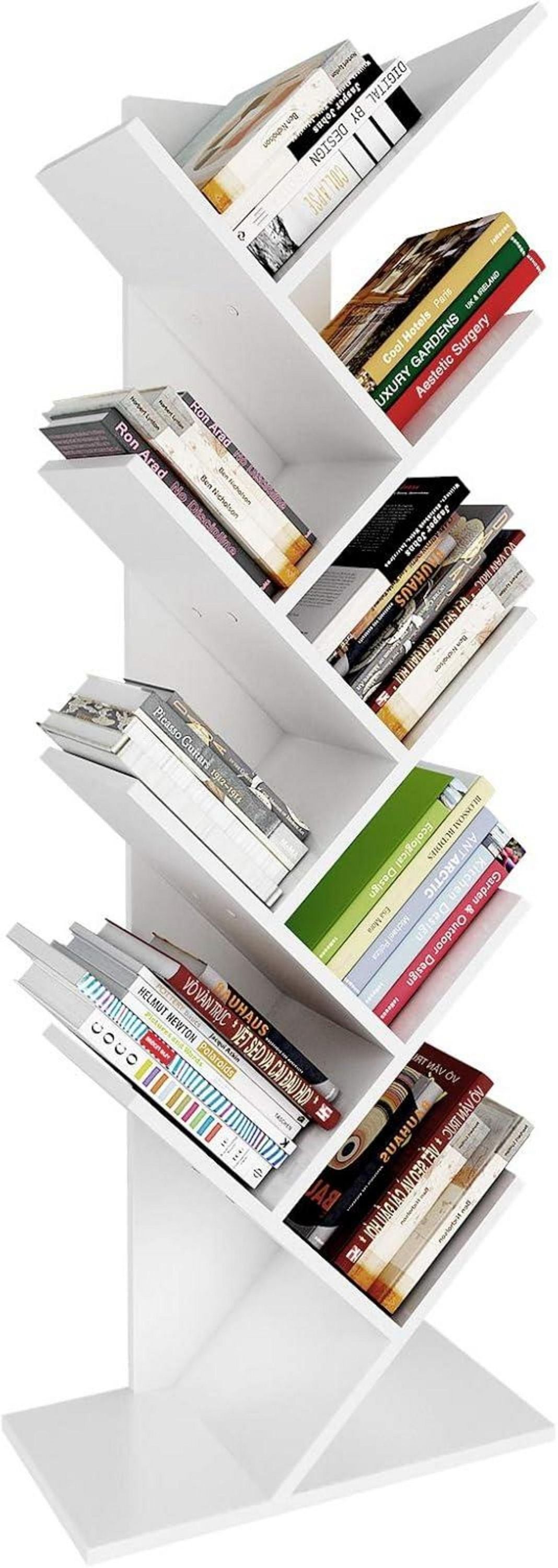 YITAHOME Bücherregal 9 Ebenen Holz Industrielle Baum-Bücherregal