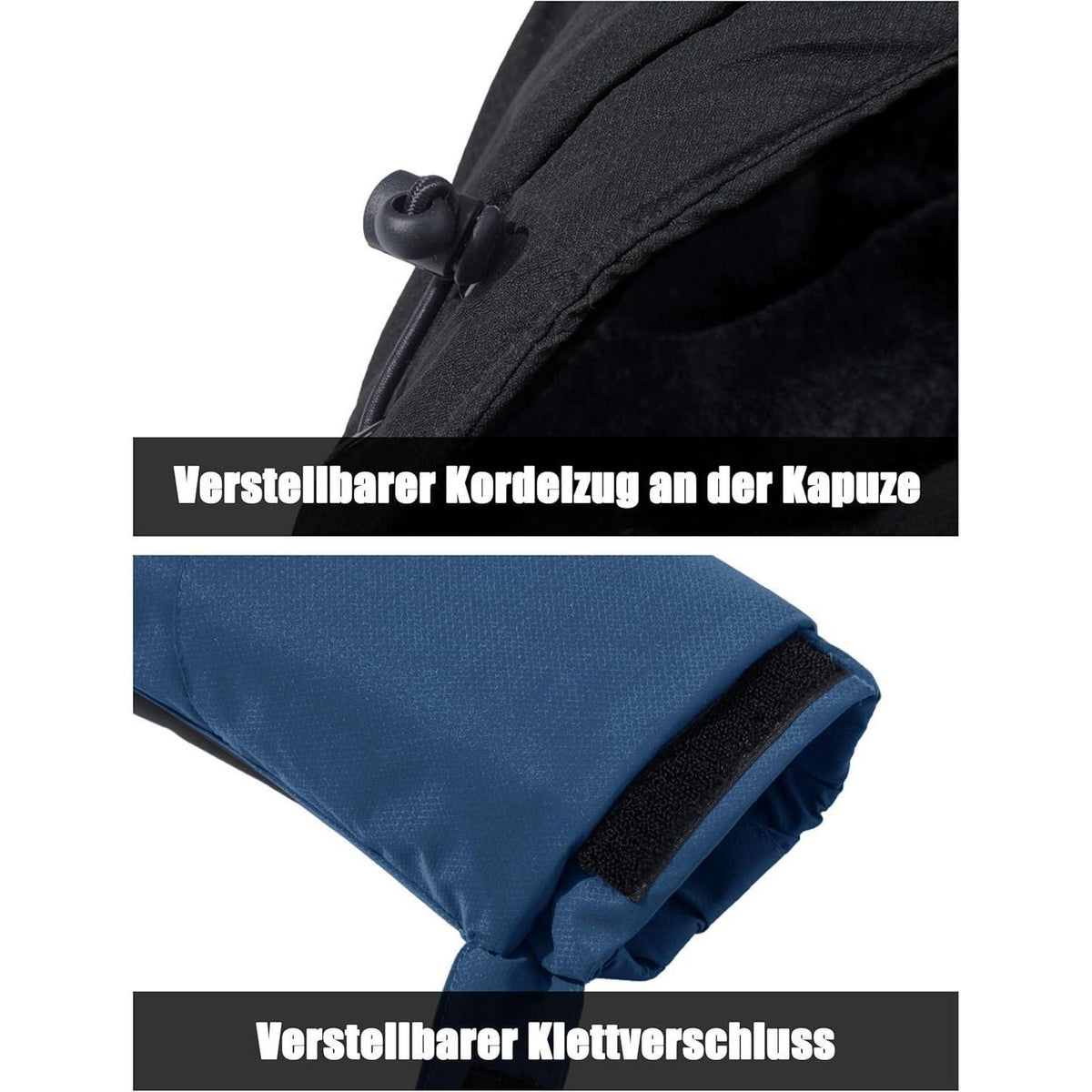 Herren Winter Skijacke Fleece Gefüttert Wasserdicht Winddicht Kuhblau