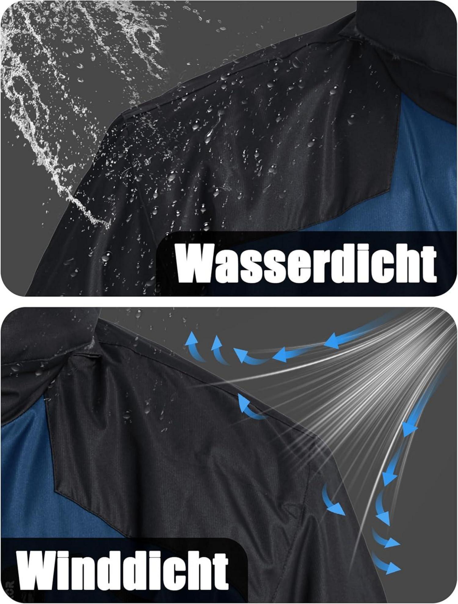 Herren Winter Skijacke Fleece Gefüttert Outdoor Wasserdicht Funktionsjacke XXL Blau