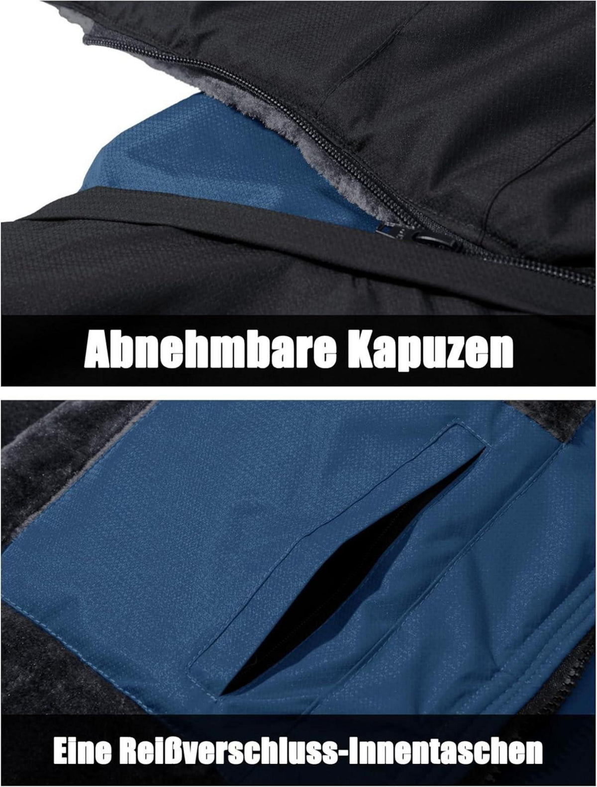 Herren Winter Skijacke Fleece Gefüttert Softshelljacke Wasserdicht