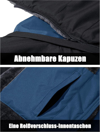 Herren Winter Skijacke Fleece Gefüttert Softshelljacke Wasserdicht