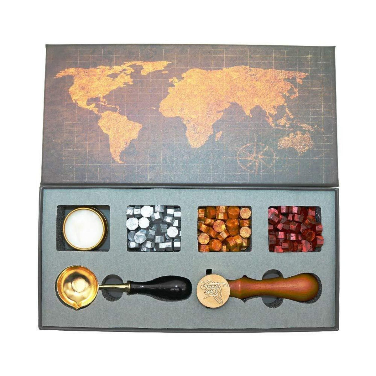 Wachssiegel Stempel Set mit Wachsperlen & Zubehör