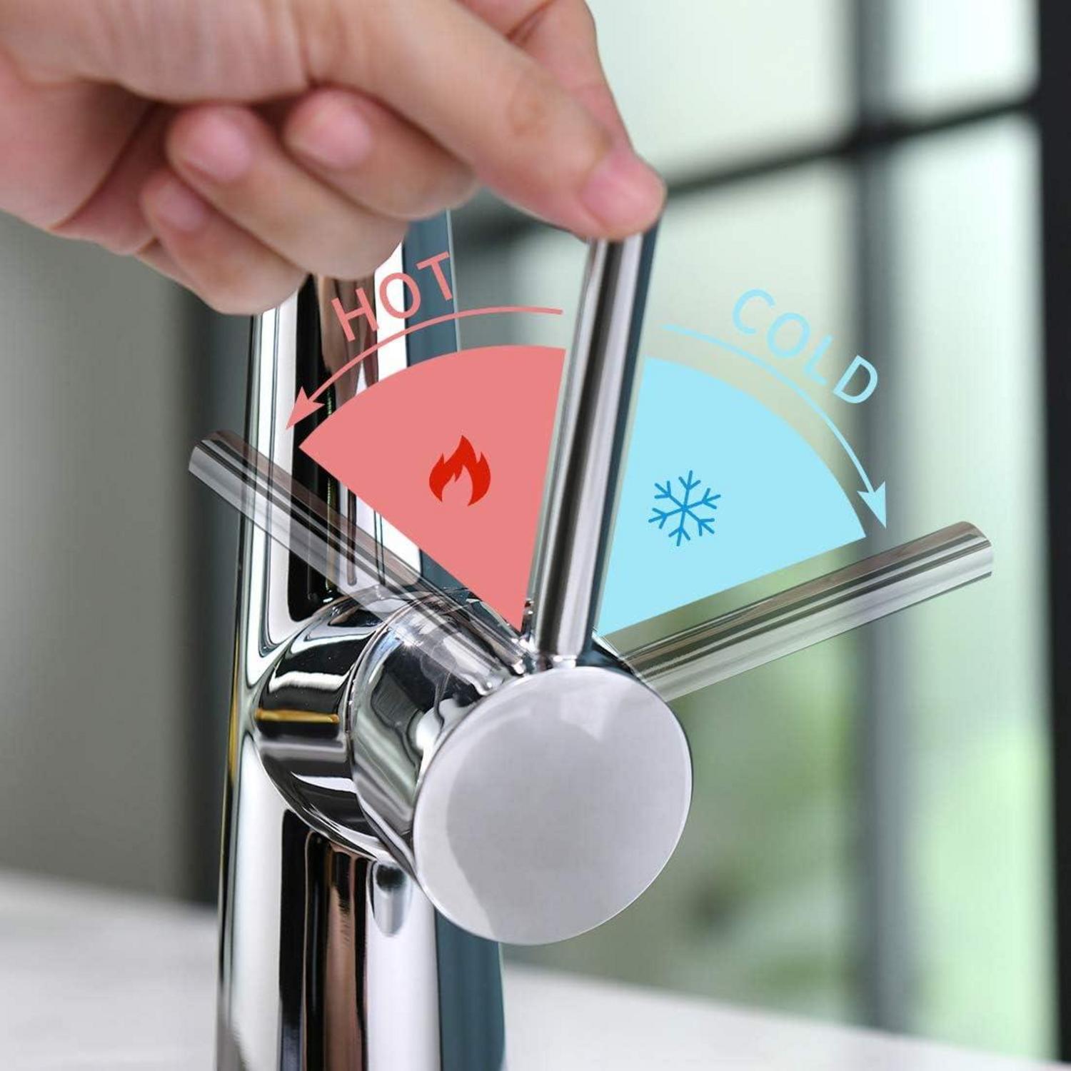 Niederdruck Küchenarmatur Chrom 360° drehbar Keramik-Kartusche