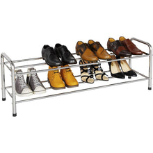 Schuhregal 2 Ebenen Edelstahl 80 x 26.2 x 33.5 cm Silber