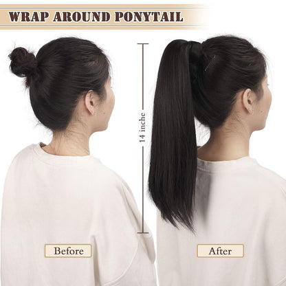 Pferdeschwanz Extensions 35 cm glatt Haarverlängerung Zopf Haarteil