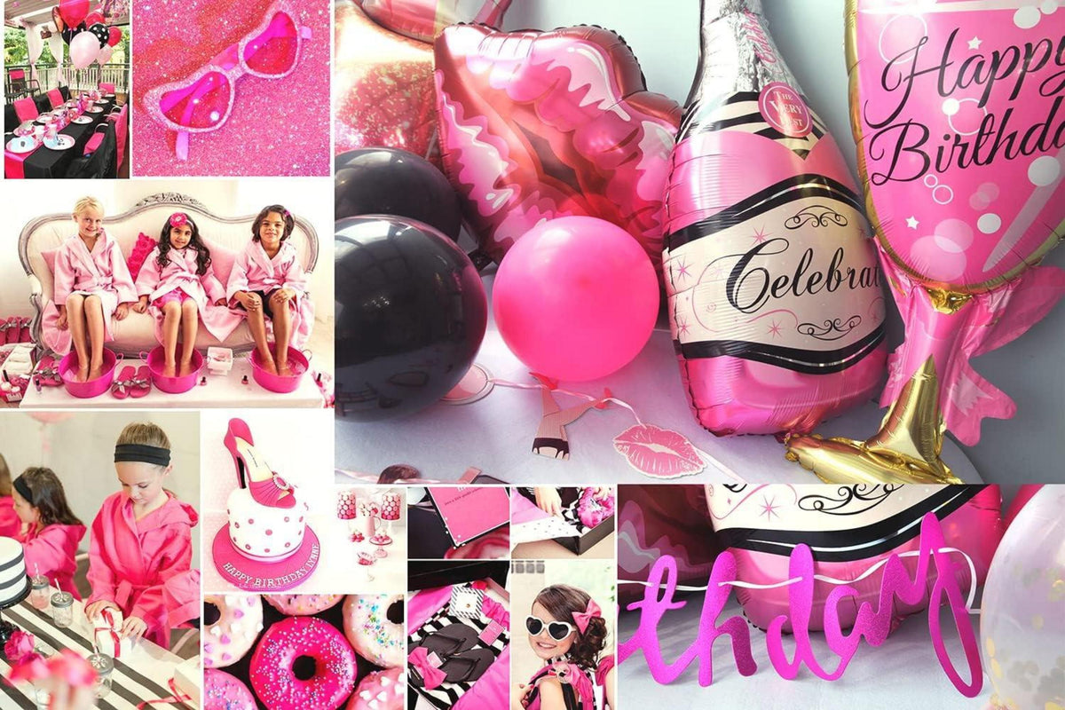 XXL Folienballon Geburtstagsdeko Set Damen Mode Happy