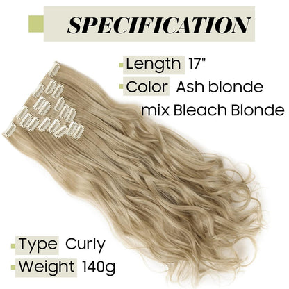 Ombre Wellige Haarverlängerung – Graublond Mix, 43cm