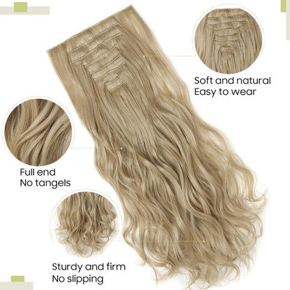 Ombre Wellige Haarverlängerung – Graublond Mix, 43cm