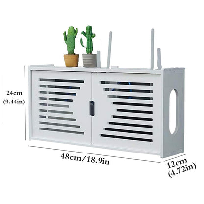 Wandregal für Router mit Kabelmanagement, Weiß