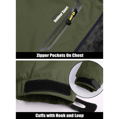 Winterjacke Herren Warm Gefüttert Wasserdicht Skijacke Armeegrün XXL