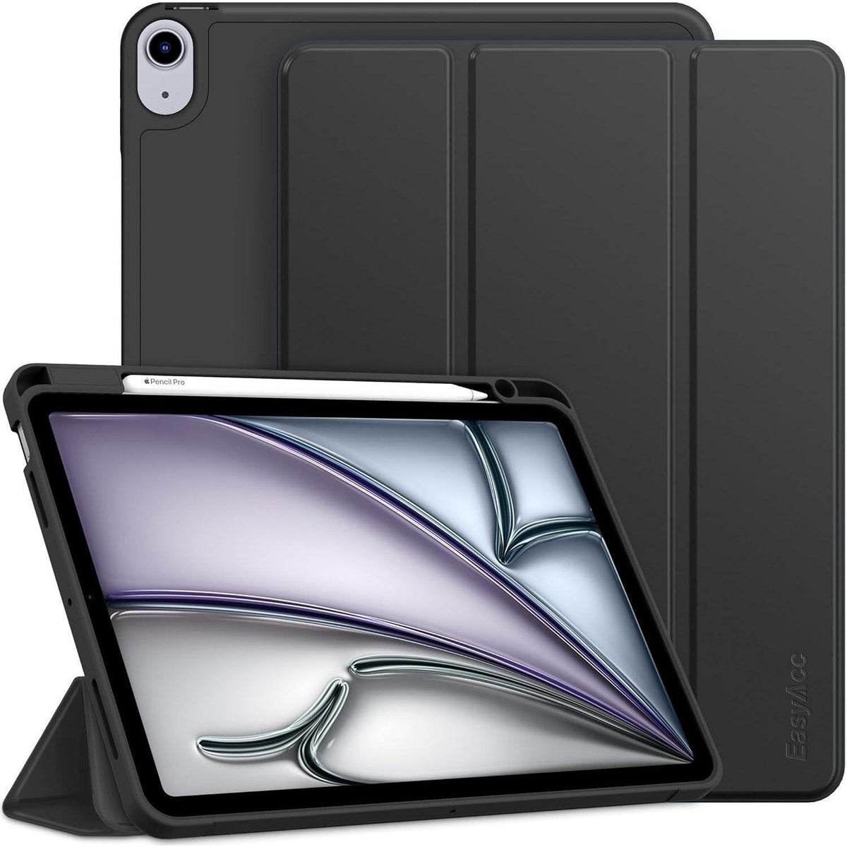 iPad Air 11 Zoll Hülle mit Stifthalter & Ständer Schwarz
