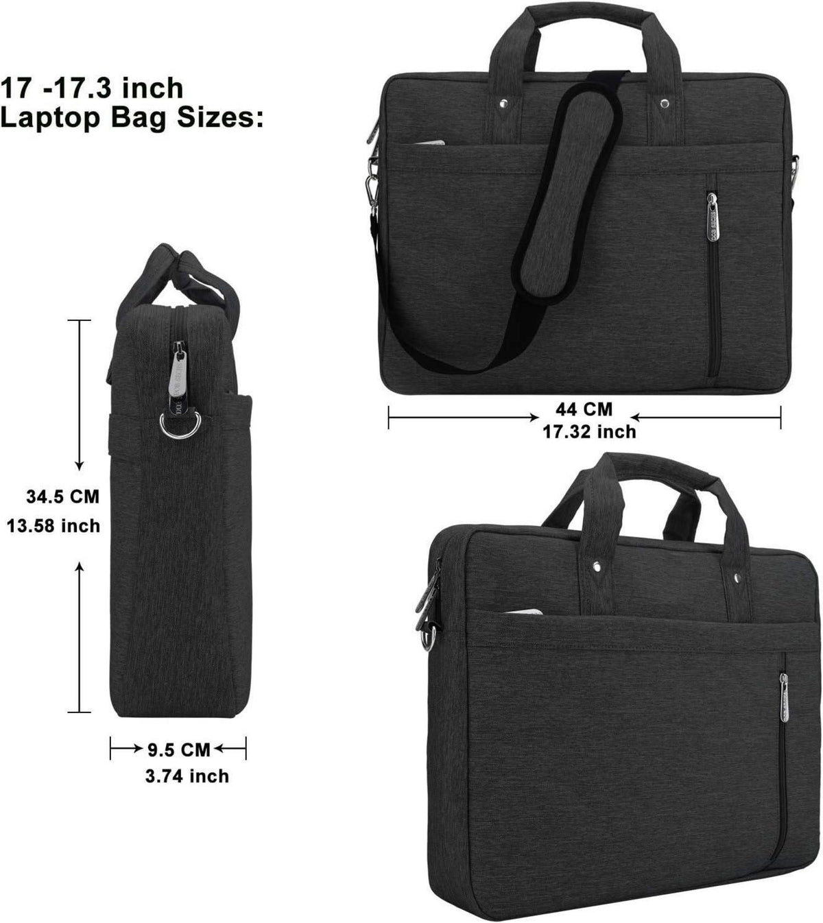 17-17,3 Zoll Laptoptasche mit Zubehörtasche und Trolley-Riemen