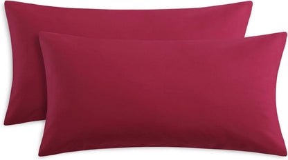 Mikrofaser Kissenbezug 40x80cm 2er Set Rot Reißverschluss
