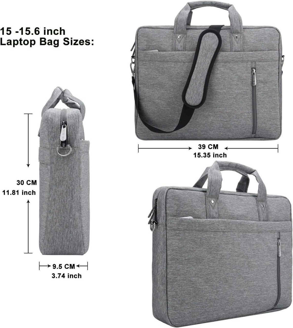 Laptoptasche 15-15,6 Zoll Aktentasche Notebooktasche Business Grau