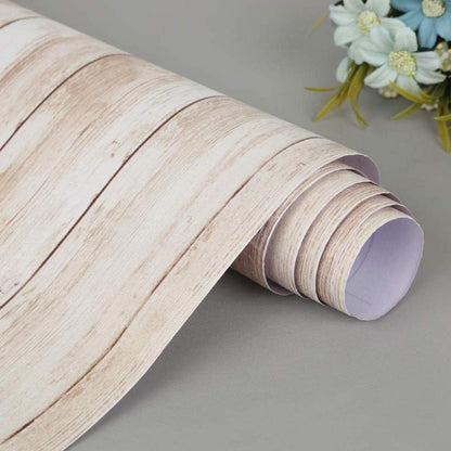 Selbstklebende Tapete Holzoptik Hellbraun 45x500cm Vinylfolie