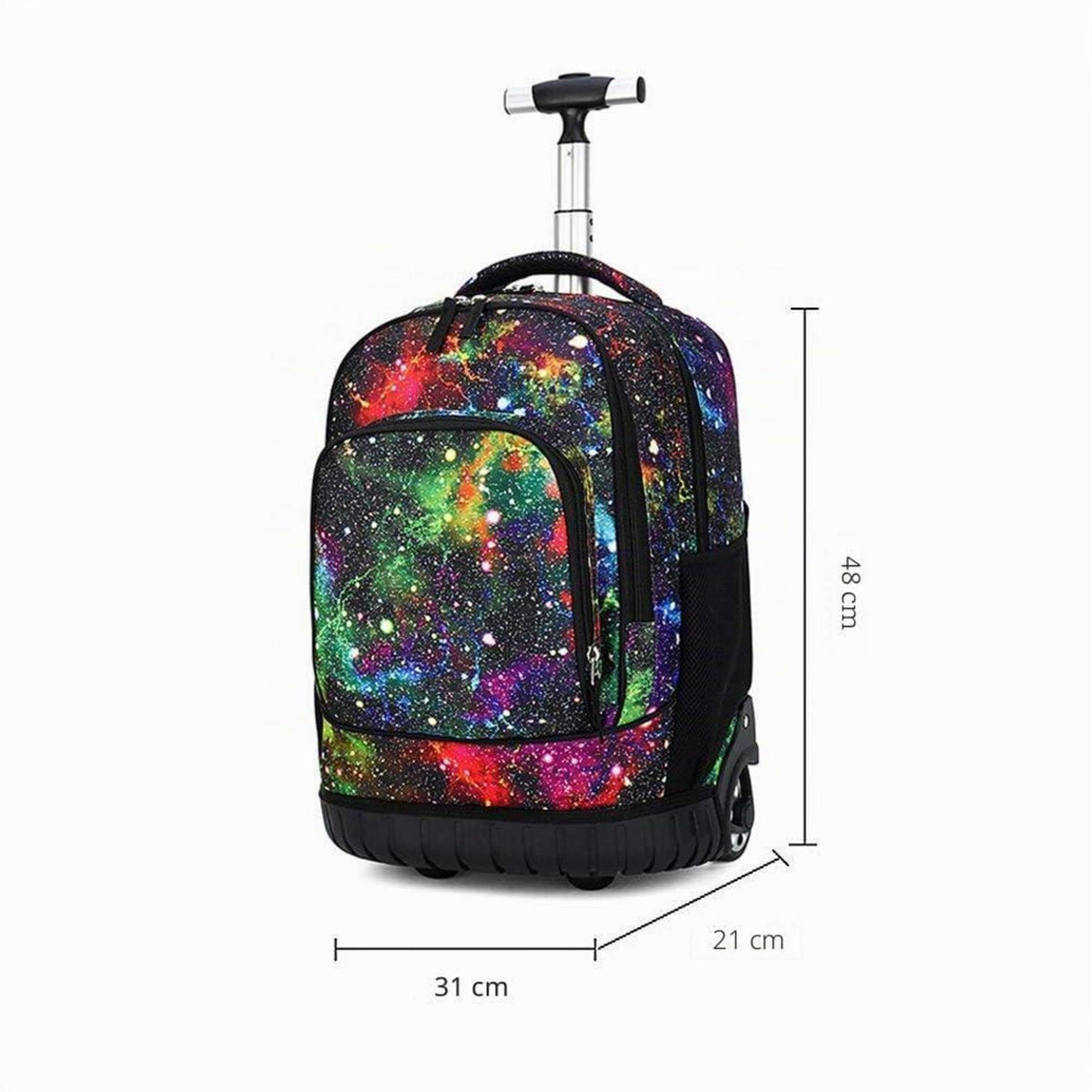 Trolley Rucksack mit Rollen – Galaxis Kindergepäck für Teenager