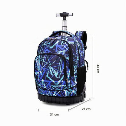 Kinder Trolley Rucksack mit Rollen – Blau, Große Kapazität