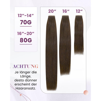 Echthaar Pferdeschwanzverlängerung Braun Gerade 50cm