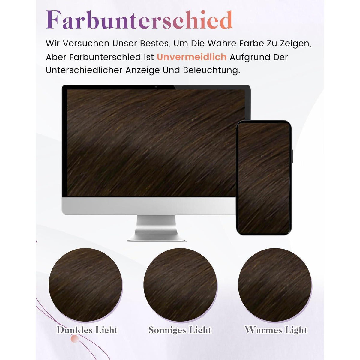 Echthaar Pferdeschwanzverlängerung Braun Gerade 50cm