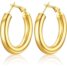 Damen Kreolen Ohrringe Edelstahl vergoldet 30mm-80mm Hoop