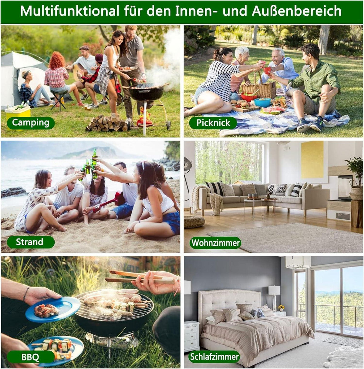 Tragbarer Campingtisch Aluminium Klapptisch Outdoor Picknick Compact Carry Bag