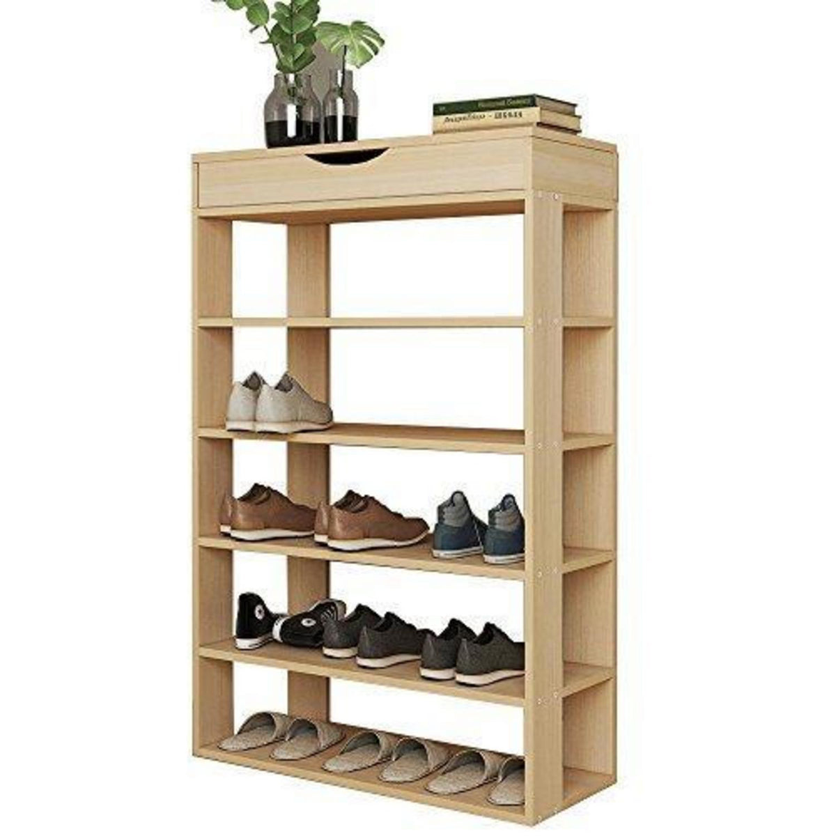 Holz Schuhregal 5 Ebenen – Schuhschrank für 20 Paar Schuhe