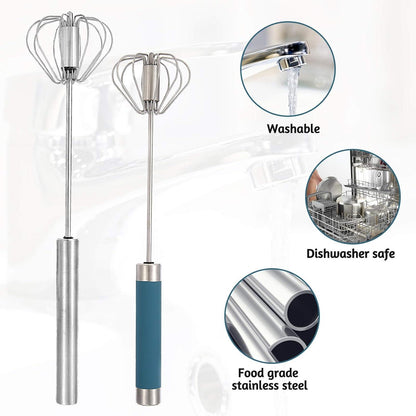 Küchen Schneebesen Set 4PCS Edelstahl Halbautomatisch Mini